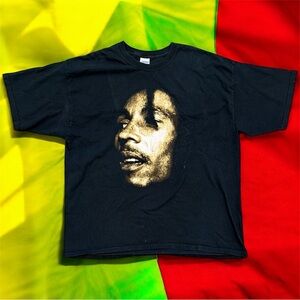 Black Graphic T-Shirt with Portrait